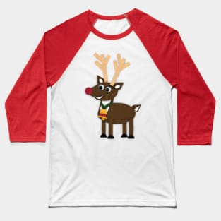 Christmas Felt Reindeer Baseball T-Shirt